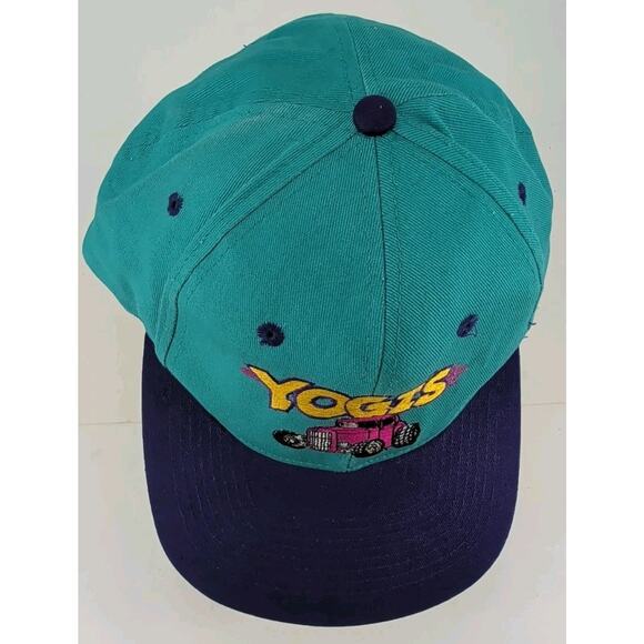 Vintage 1990's Yogi's Inc. Hot Rod Classic Car Teal Purple Snapback Hat Cap - Picture 5 of 9